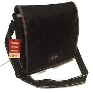 ESPRIT VINTAGE Messenger Crossbody Bag - Black NEW with Tags